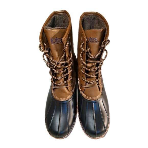 Totes Duck Rain Boots Men\'s Soze 13M Ariel Tan Waterproof Rubber